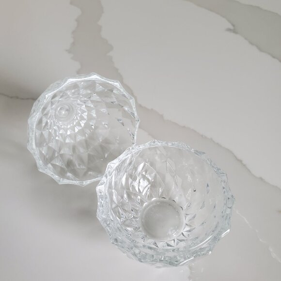 ITALIAN MADE Faceted Glass Pear Trinket Dish w/ Lid - Picture 4 of 6